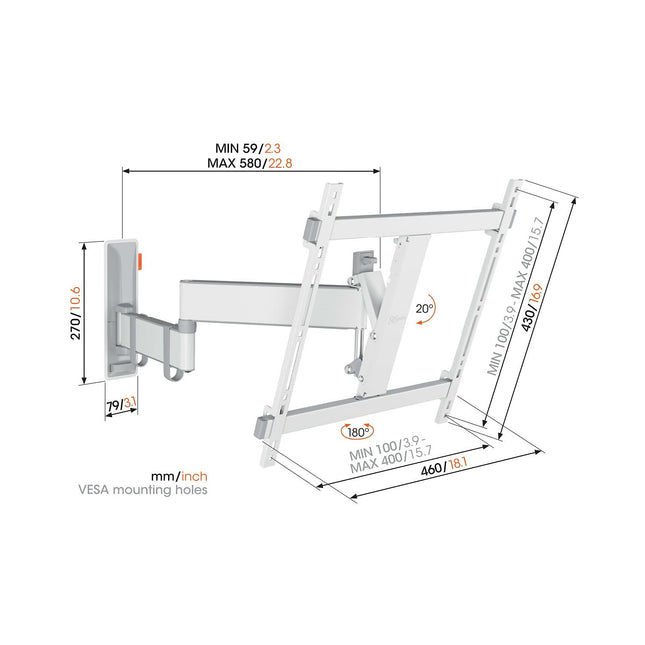 Support mural TV VOGEL'S COMFORT TVM 3648 40-77''