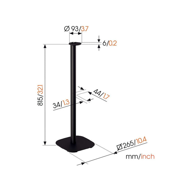 Support enceinte VOGEL'S pied de sol pour ERA 100 noir SFS4113