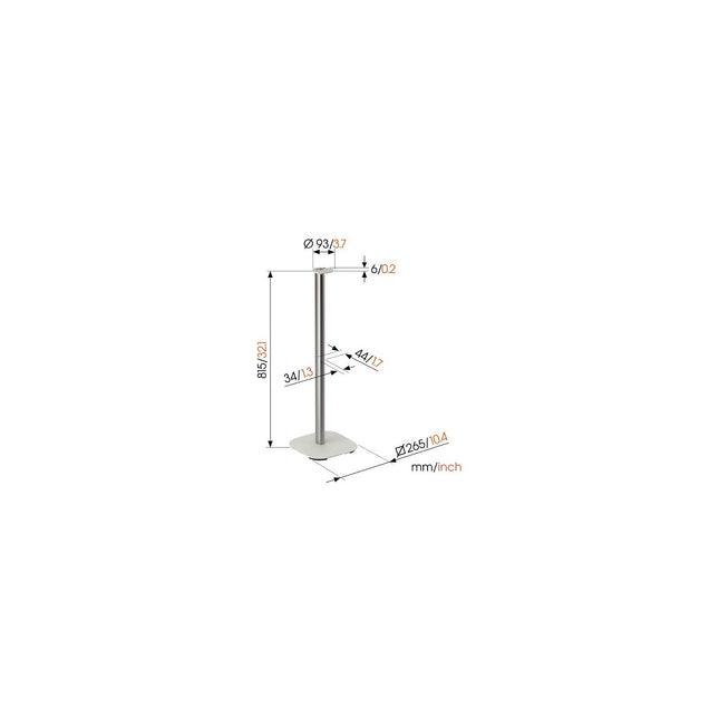 Support enceinte VOGEL'S Pied de sol pour ERA 100 Blanc SFS 4113
