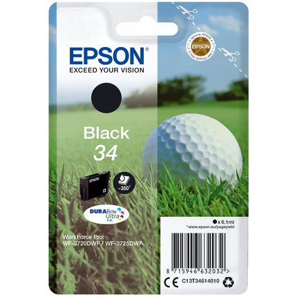Cartouche d'encre EPSON Originale T3461 Noire Série Balle de golf - C13T34614010