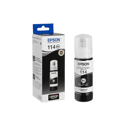Cartouche d'encre EPSON Bouteille d'Encre Ecotank 114 Noire Pigmentée - C13T07B140