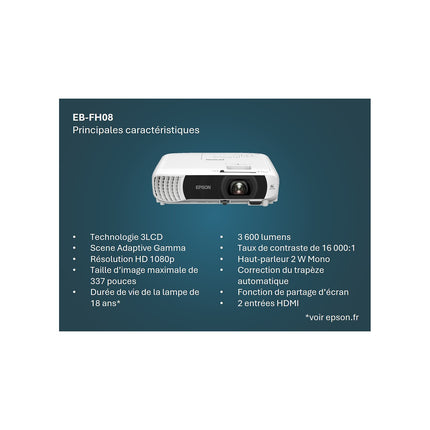 Vidéoprojecteur home cinéma EPSON EB-FH08