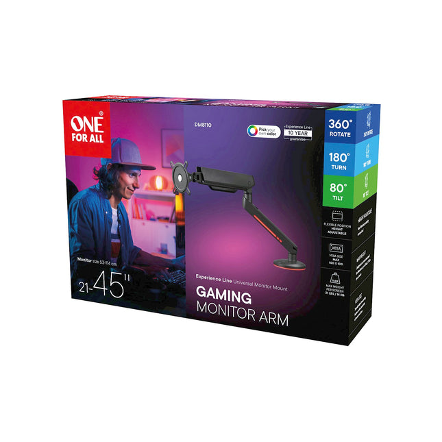 Support écran PC ONE FOR ALL écran 21/45'' noir RGB inclinable