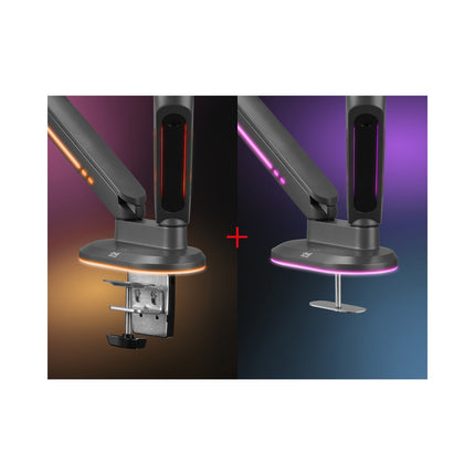 Support écran PC ONE FOR ALL 2 écrans 21/45'' noir RGB inclinable