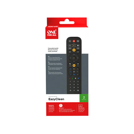 Télécommande universelle ONE FOR ALL Universelle EazyClean 2en1 - Black - Rét