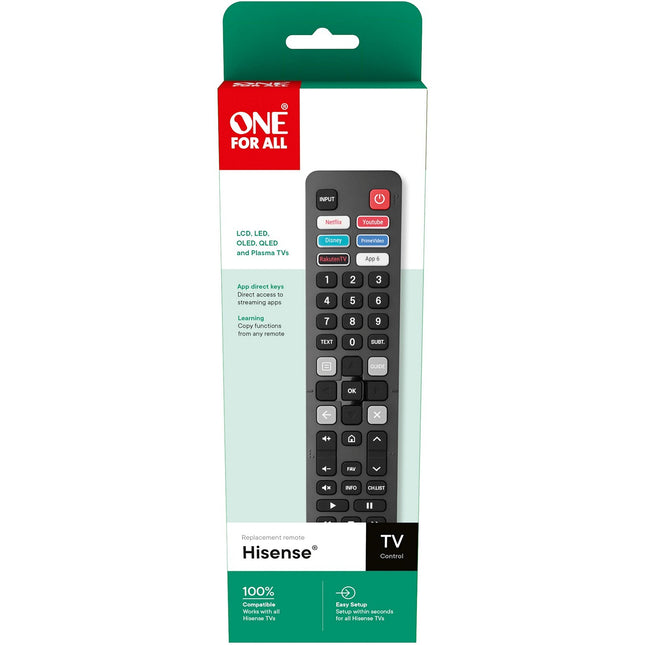 Télécommande ONE FOR ALL de remplacmeent TV Hisense