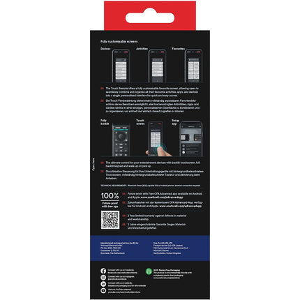 Télécommande ONE FOR ALL 12 en 1 Smart Pro Touch écran tactile