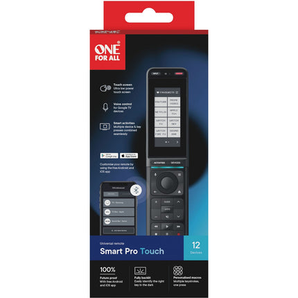 Télécommande ONE FOR ALL 12 en 1 Smart Pro Touch écran tactile