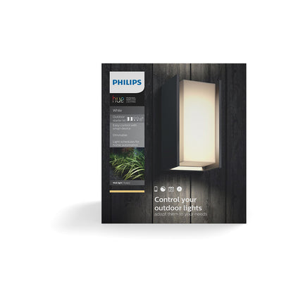 Lampe connectée PHILIPS HUE White 9.5W TURACO Anthracite Ext