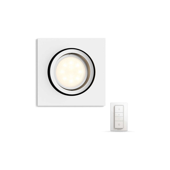 Plafonnier PHILIPS MILLISKIN Blanc + télécommande