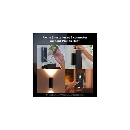 Applique murale PHILIPS HUE W&C APPEAR 8W ronde Noir