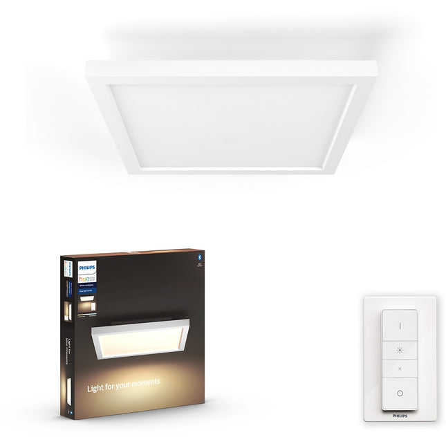 Panneaux lumineux PHILIPS White Ambiance AURELLE carré blanc+tlc