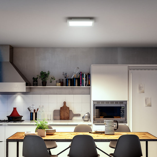 Panneaux lumineux PHILIPS White Ambiance AURELLE carré blanc+tlc