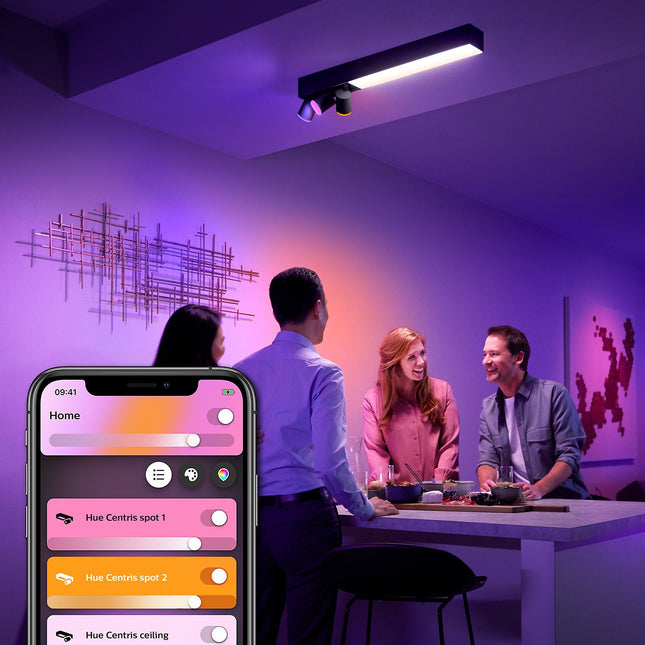 Plafonnier PHILIPS HUE W&C CENTRIS x3 Noir