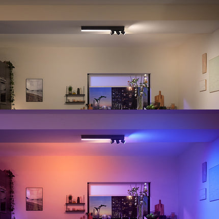 Plafonnier PHILIPS HUE W&C CENTRIS x3 Noir