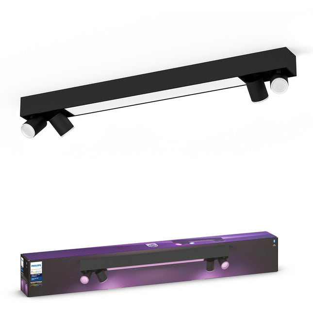 Plafonnier PHILIPS W&C CENTRIS x4 Noir