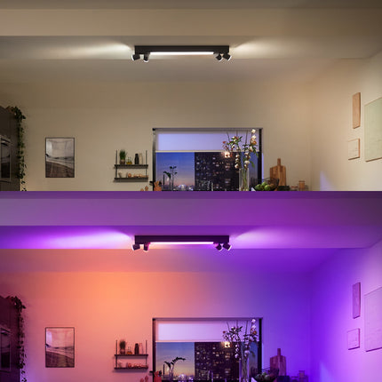 Plafonnier PHILIPS W&C CENTRIS x4 Noir