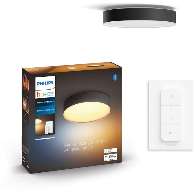 Plafonnier PHILIPS White Ambiance Enrave S noir