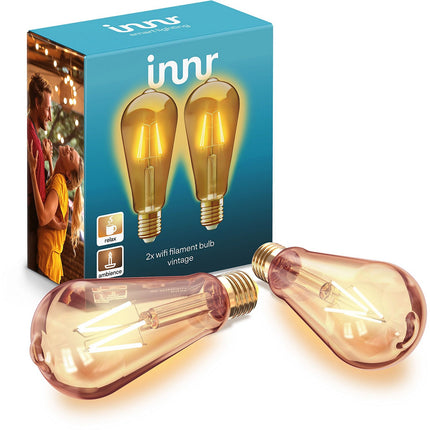 Ampoule LED connectée INNR Vintage Filament Edison Wifi E27 x2