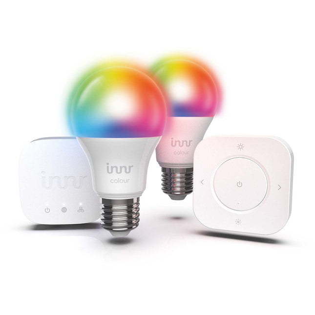 Pack INNR blanc/couleurs E27 x2+pont+smart button