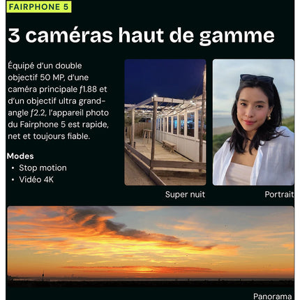 Smartphone FAIRPHONE Durable Génération 6 - 256Go 5G