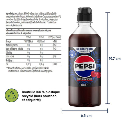 Concentré SODASTREAM PEPSI CHERRY SANS SUCRE 440ml