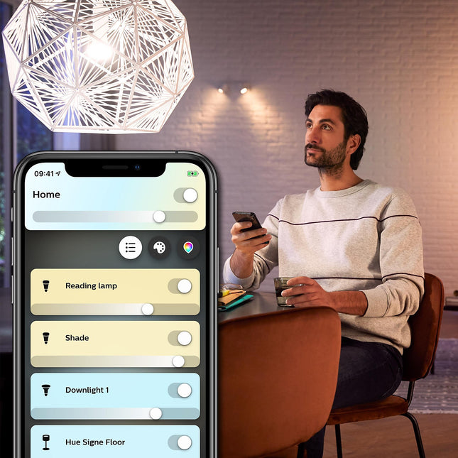 Ampoule LED connectée PHILIPS HUE White Ambiance E27 75W x2