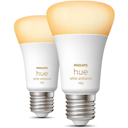 Ampoule LED connectée PHILIPS HUE White Ambiance E27 75W x2