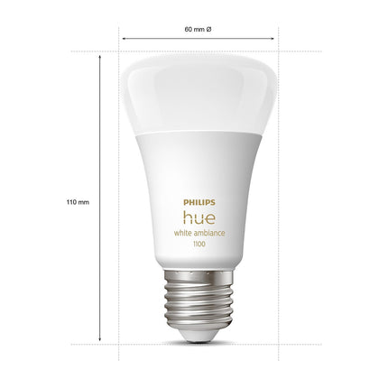 Ampoule LED connectée PHILIPS HUE White Ambiance E27 75W x2