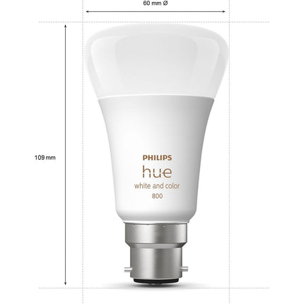 Ampoule LED connectée PHILIPS HUE W&C B22 6.5W x2