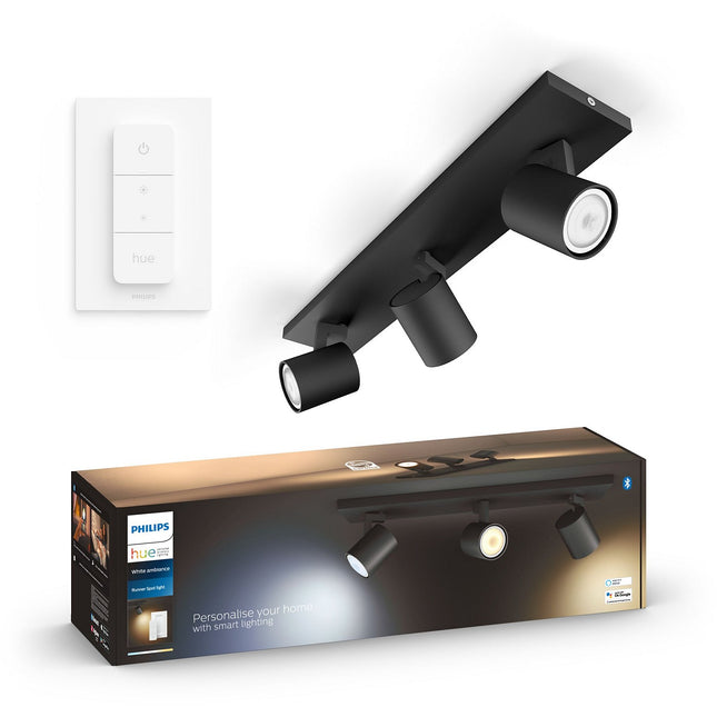 Luminaire PHILIPS HUE White Ambiance RUNNER x3 Noir+tlc