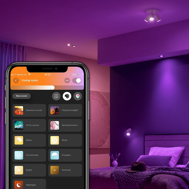 Spot PHILIPS HUE W&C CENTURA encastré 5.7W carré Alu