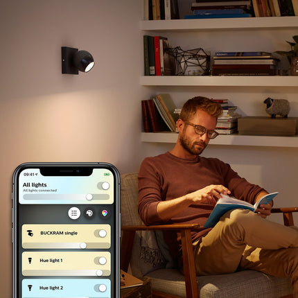 Luminaire PHILIPS HUE White Ambiance BUCKRAM Noir