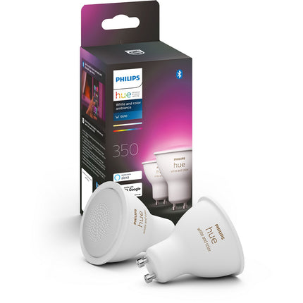 Ampoule LED connectée PHILIPS HUE W&C GU10 5.7W x2
