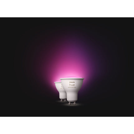 Ampoule LED connectée PHILIPS HUE W&C GU10 5.7W x2