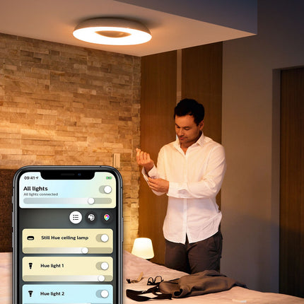 Plafonnier PHILIPS Hue Still noir+tlc
