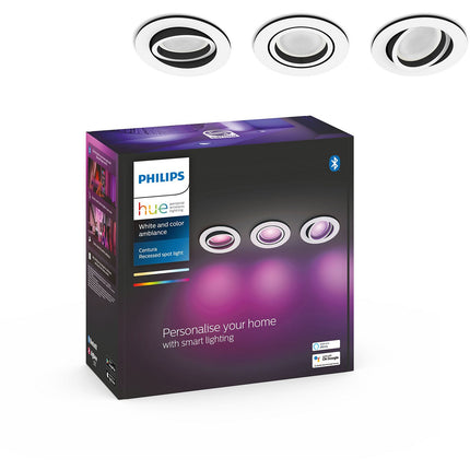 Pack PHILIPS HUE W&C CENTURA encastré x3 rond Blanc