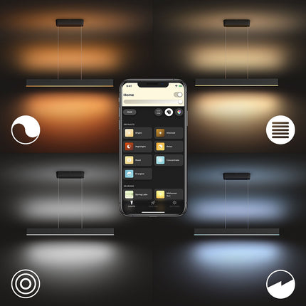Suspension PHILIPS HUE W&C ENSIS 2x39W Noir