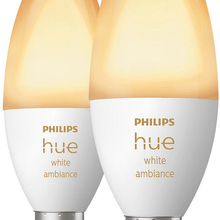 Ampoule LED connectée PHILIPS HUE White Ambiance E14 X2