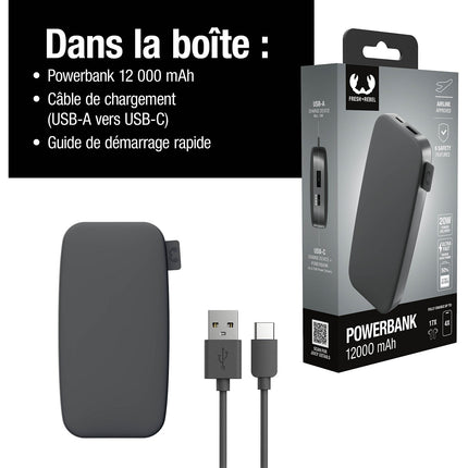 Batterie externe FRESH'N REBEL 12000mAh USB-C ultra-rapide 20W