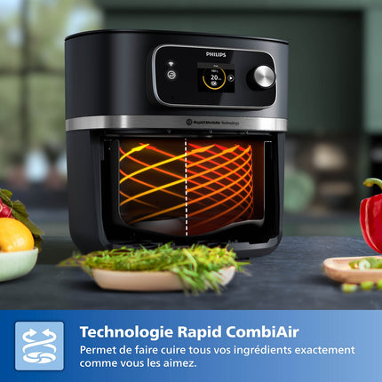 Airfryer PHILIPS HD9880/90 friteuse sans huile connectée Noir, Série 5000 8.3L
