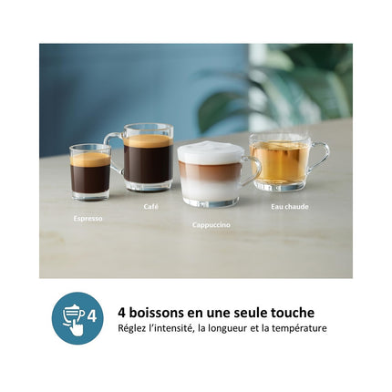 Expresso Broyeur PHILIPS EP2334/10 Machine à café à grain Silent Brew Série 2300 LatteGo
