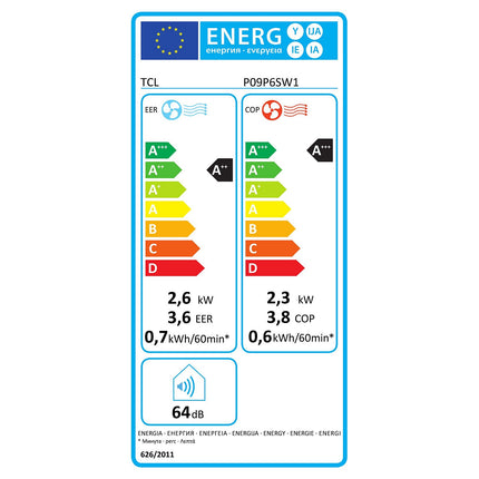 Climatiseur réversible TCL P09P6SW1