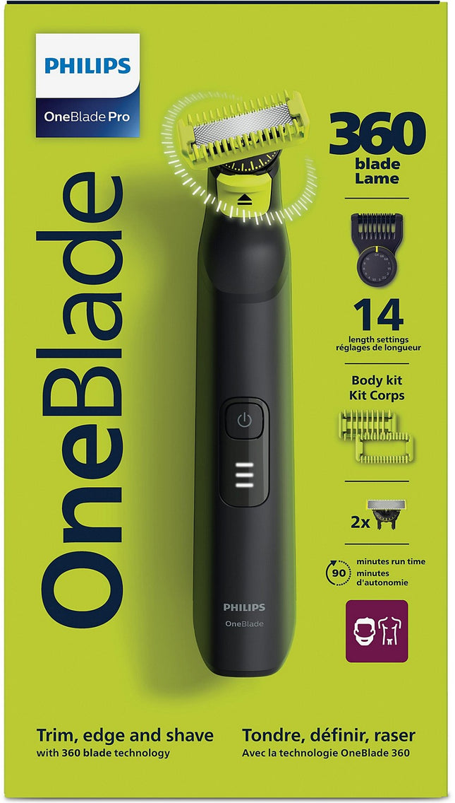 Tondeuse multi usages PHILIPS OneBlade QP6542/15, molette réglable, 14 hauteurs de coupe, précision 0,4 mm, autonomie 90 mn