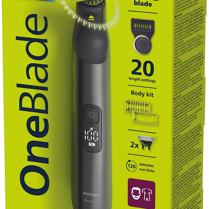 Tondeuse multi usages PHILIPS OneBlade Pro 360 QP6552/15, molette réglable, 14 hauteurs de coupe, précision 0,4 mm, 120 mn