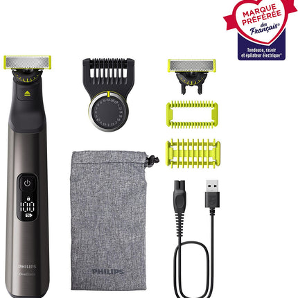 Tondeuse multi usages PHILIPS OneBlade Pro 360 QP6552/15, molette réglable, 14 hauteurs de coupe, précision 0,4 mm, 120 mn
