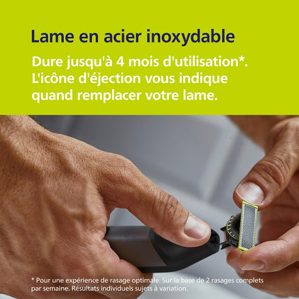 Tondeuse multi usages PHILIPS OneBlade Pro 360 QP6552/15, molette réglable, 14 hauteurs de coupe, précision 0,4 mm, 120 mn