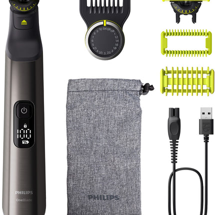 Tondeuse multi usages PHILIPS OneBlade Pro 360 QP6552/15, molette réglable, 14 hauteurs de coupe, précision 0,4 mm, 120 mn