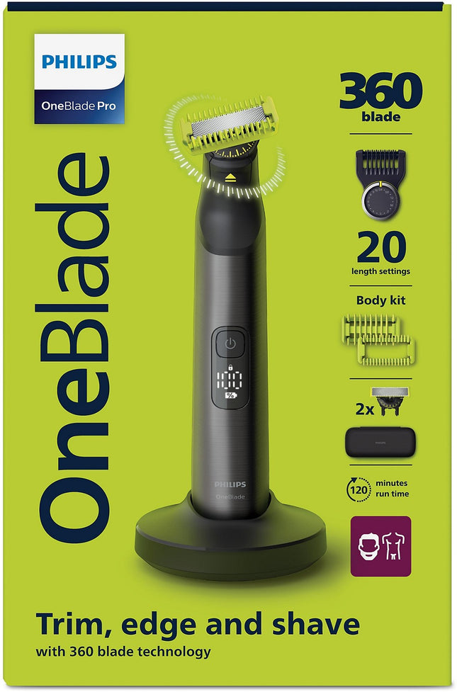 Tondeuse multi usages PHILIPS OneBlade QP6652/61, molette réglable, 20 hauteurs de coupe, précision 0,4 mm, autonomie 120 mn