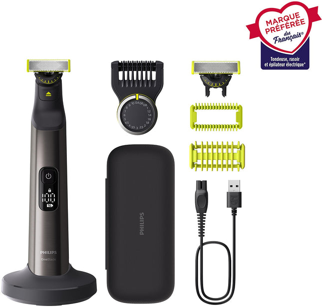 Tondeuse multi usages PHILIPS OneBlade QP6652/61, molette réglable, 20 hauteurs de coupe, précision 0,4 mm, autonomie 120 mn